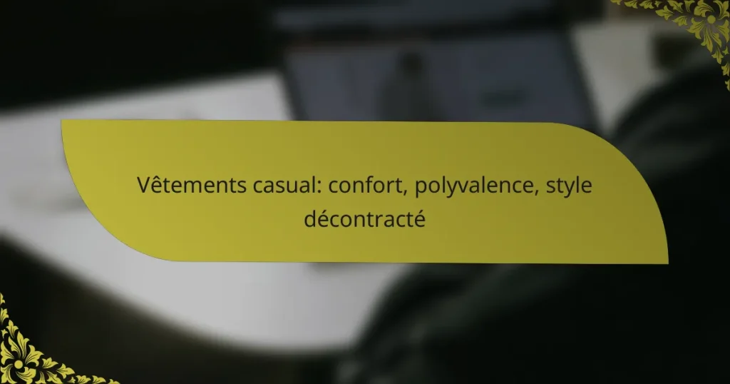 Vêtements casual: confort, polyvalence, style décontracté