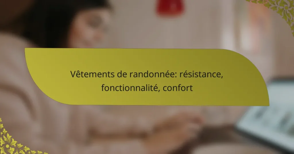 Vêtements de randonnée: résistance, fonctionnalité, confort