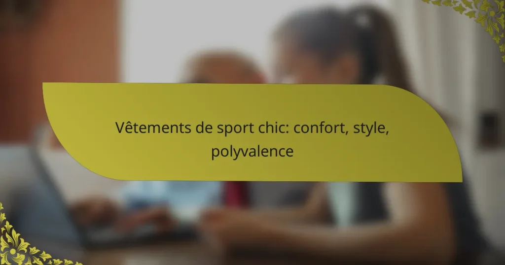 Vêtements de sport chic: confort, style, polyvalence