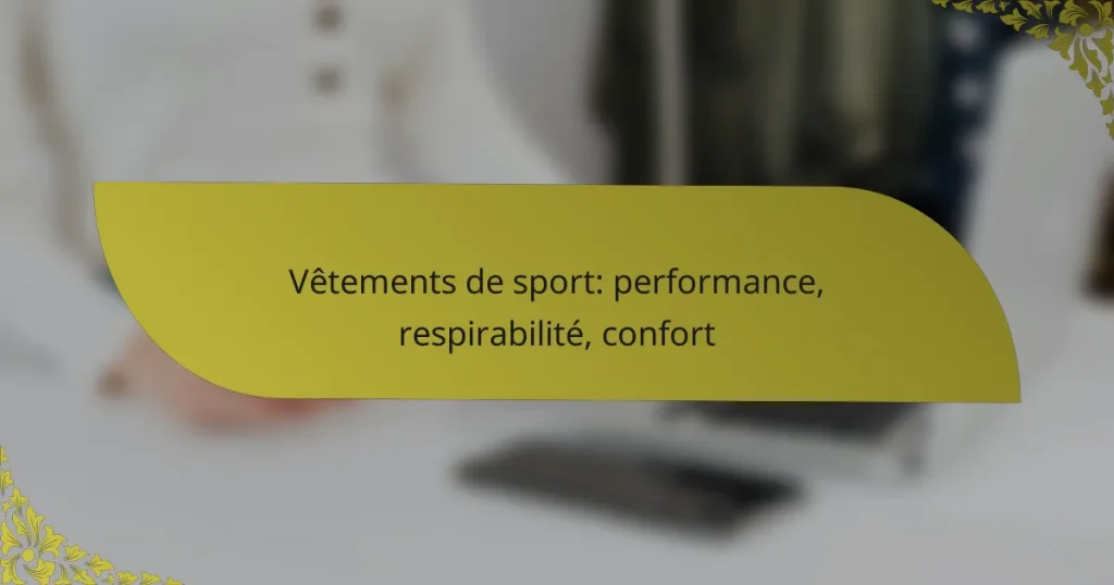 Vêtements de sport: performance, respirabilité, confort