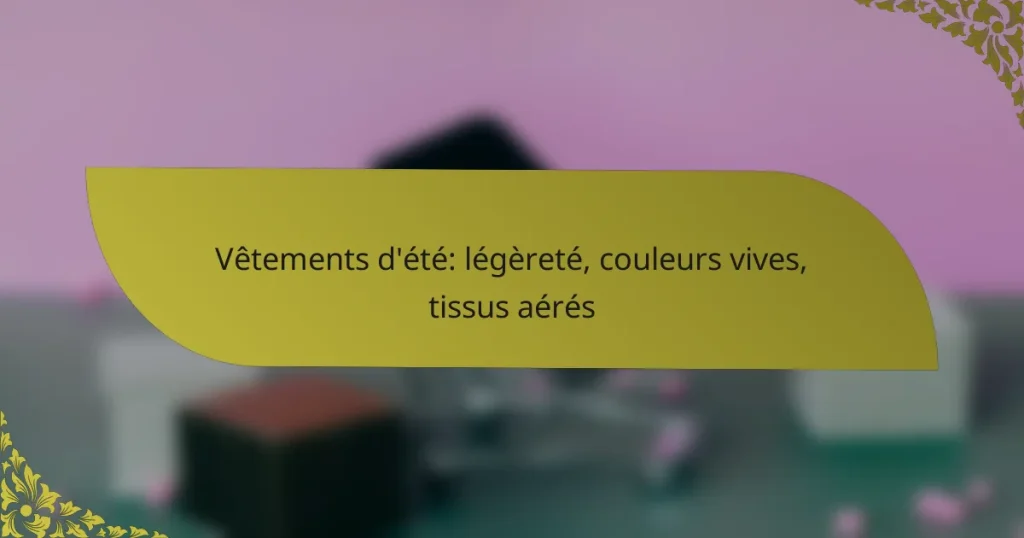 Vêtements d’été: légèreté, couleurs vives, tissus aérés
