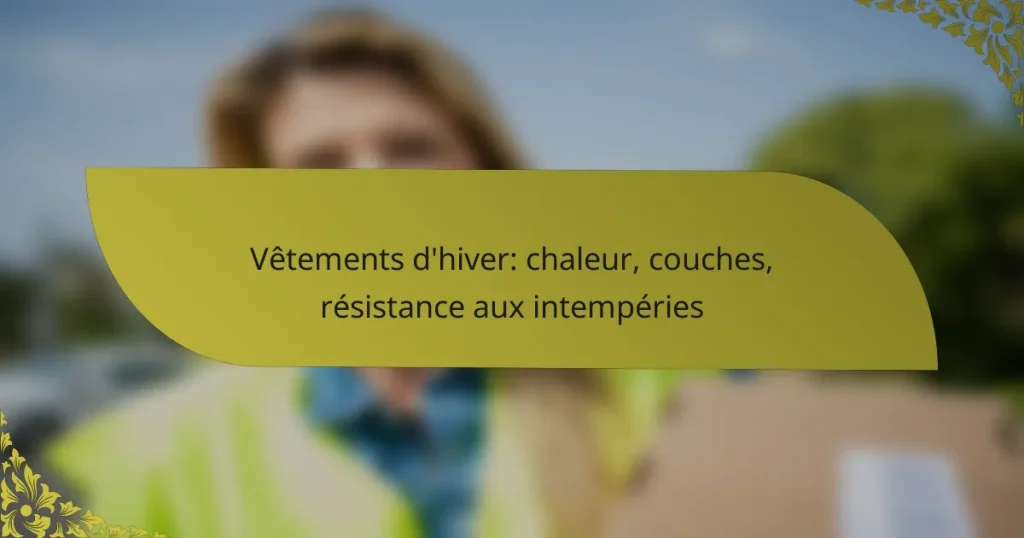 Vêtements d’hiver: chaleur, couches, résistance aux intempéries