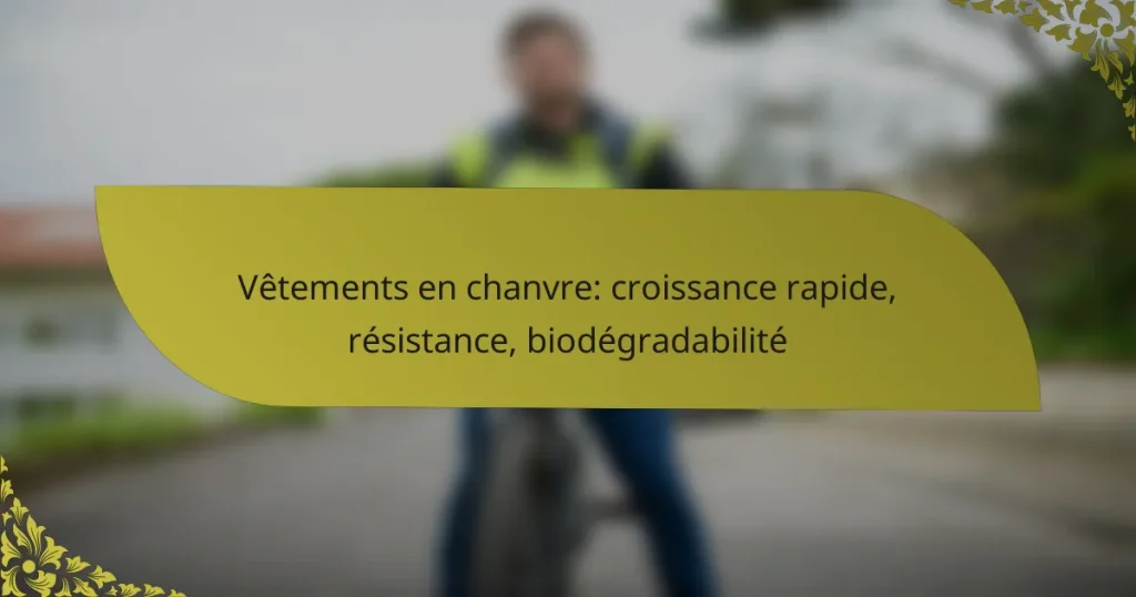 Vêtements en chanvre: croissance rapide, résistance, biodégradabilité