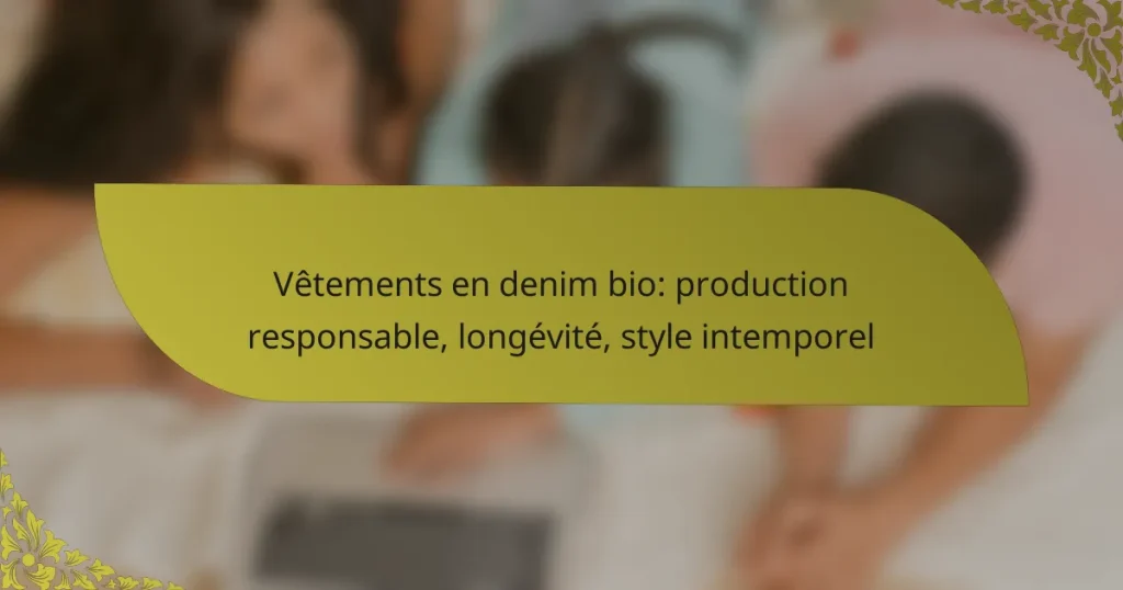 Vêtements en denim bio: production responsable, longévité, style intemporel