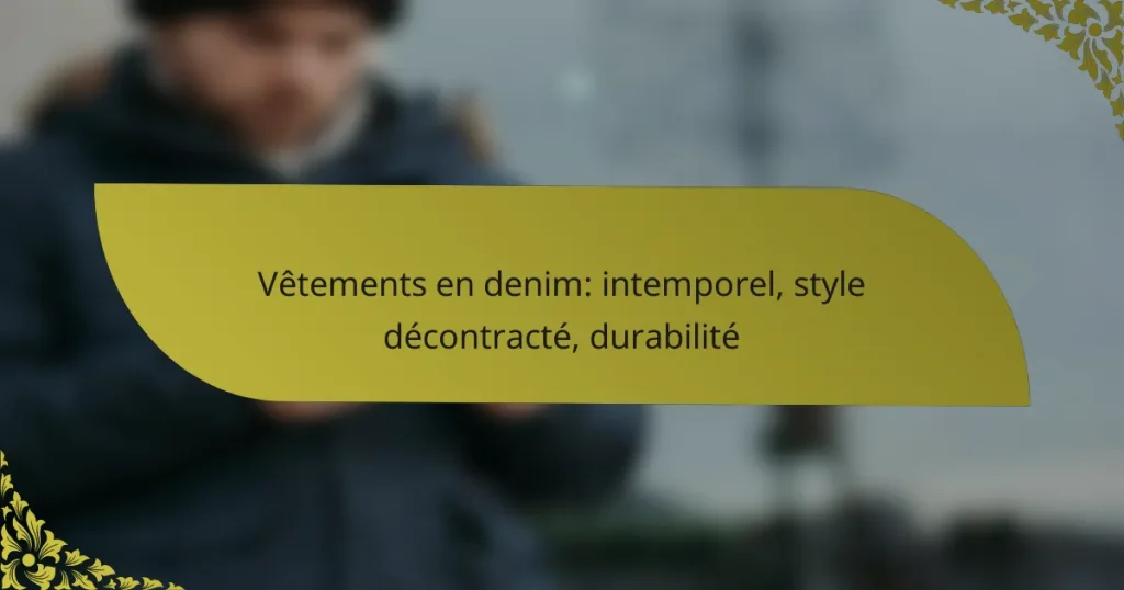 Vêtements en denim: intemporel, style décontracté, durabilité