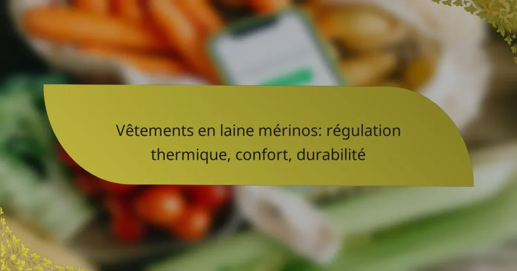 Vêtements en laine mérinos: régulation thermique, confort, durabilité