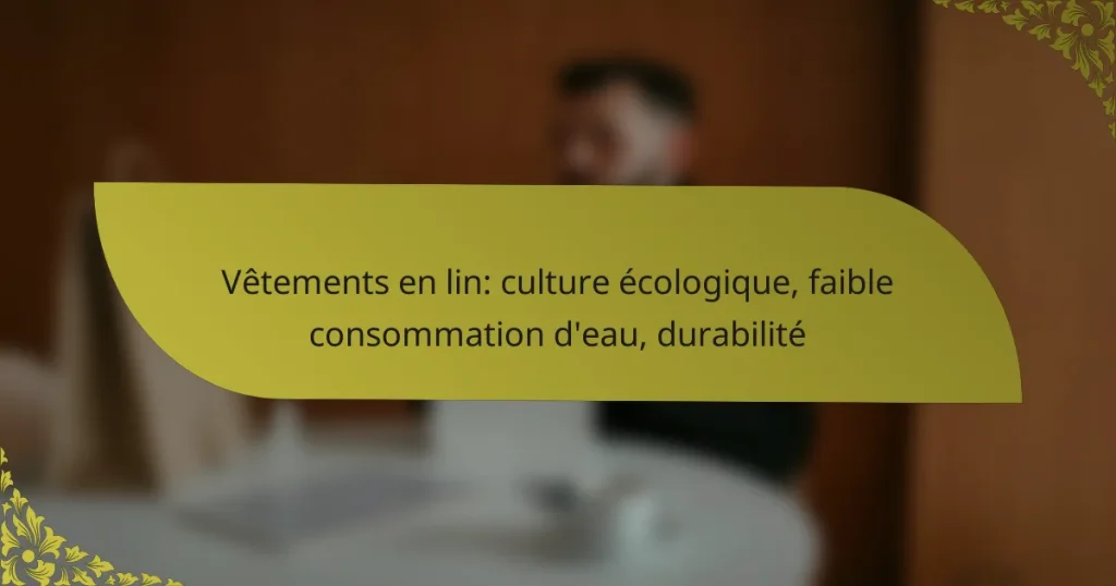 Vêtements en lin: culture écologique, faible consommation d’eau, durabilité
