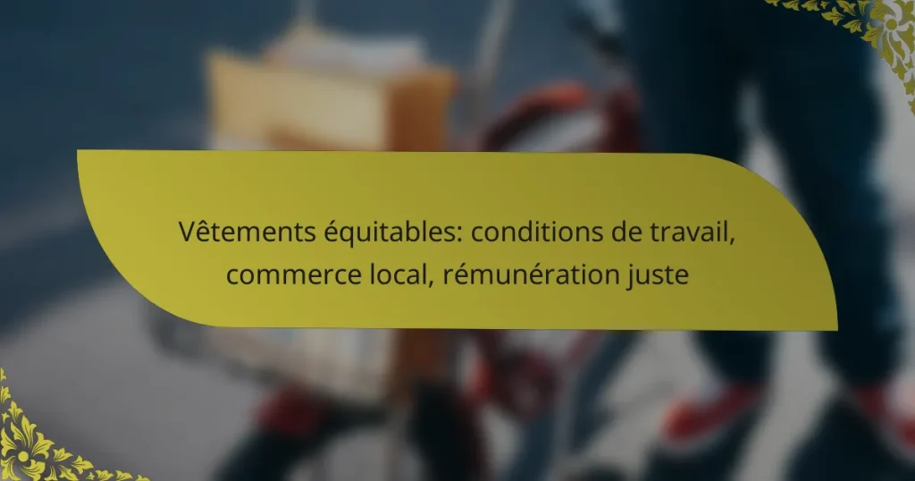 Vêtements équitables: conditions de travail, commerce local, rémunération juste
