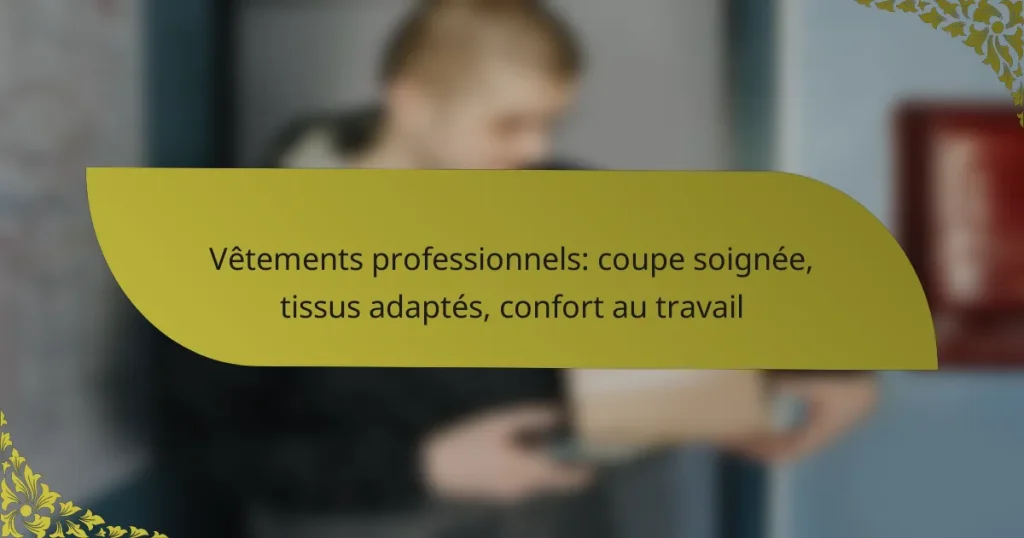 Vêtements professionnels: coupe soignée, tissus adaptés, confort au travail