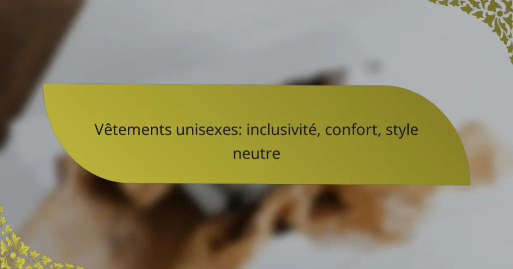 Vêtements unisexes: inclusivité, confort, style neutre