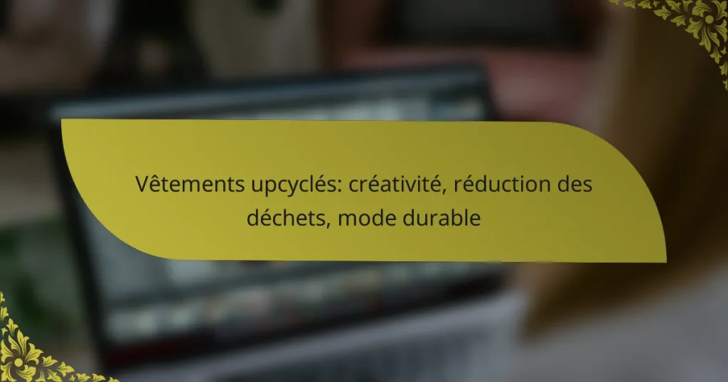 Vêtements upcyclés: créativité, réduction des déchets, mode durable
